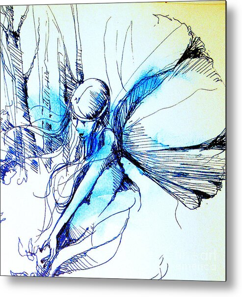 Fairy Metal Print featuring the drawing Fairy Doodles by Linda Shackelford