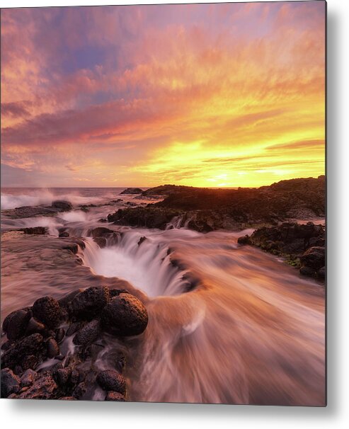 Hawaii Metal Print featuring the photograph Fiery Sunset by Christopher Johnson