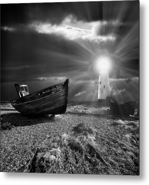 Boat Metal Print featuring the photograph Fishing Boat Graveyard 7 by Meirion Matthias