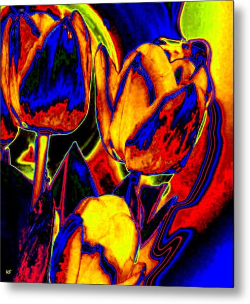 Abstract Metal Print featuring the digital art Flamboyant Tulips by Will Borden