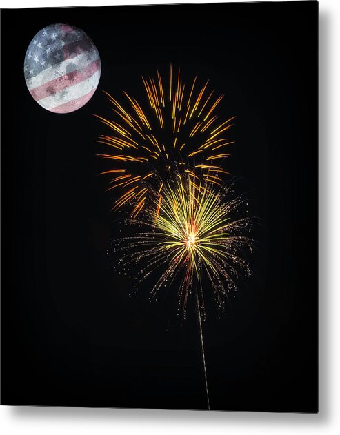 Fireworks Metal Print featuring the photograph Freedom Moon by David Palmer