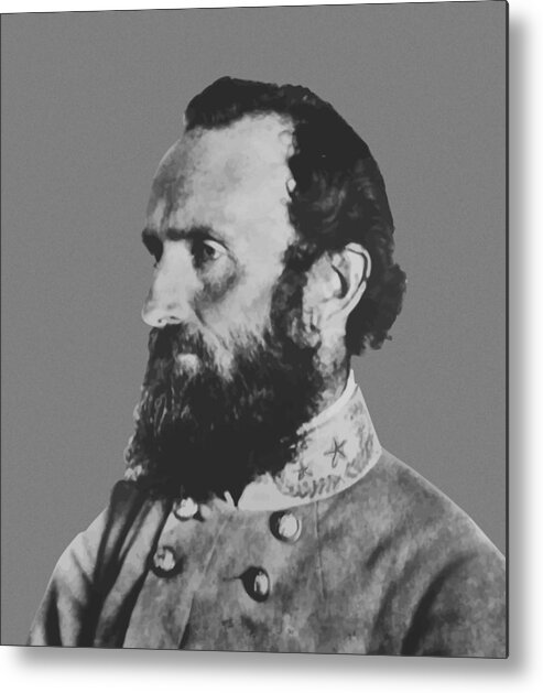 Stonewall Jackson Metal Print featuring the painting General Stonewall Jackson Profile by War Is Hell Store