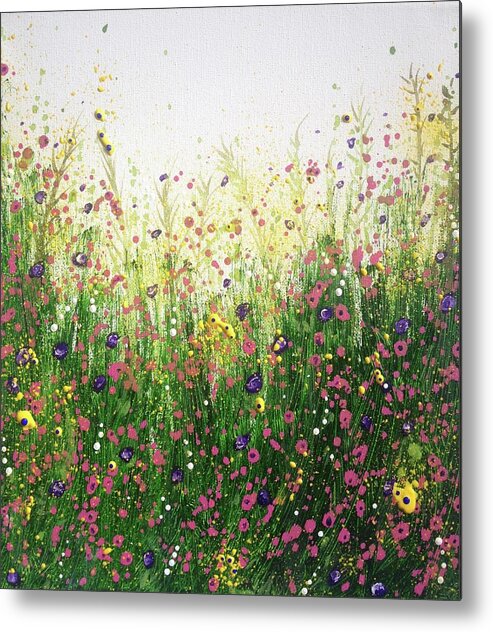 Landscape Art Metal Print featuring the painting Grow Freely In The Beauty And Joy Of Each Day by Teresa Fry