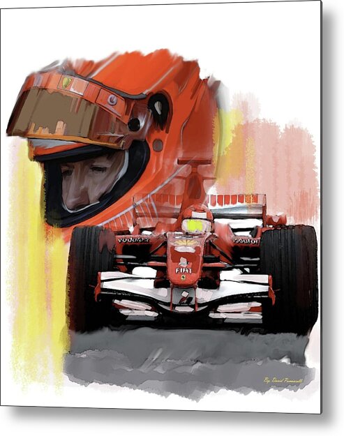 Michael Schumacher Formula One F1 Art Prints Metal Print featuring the painting MACHER Michael Schumacher by Iconic Images Art Gallery David Pucciarelli