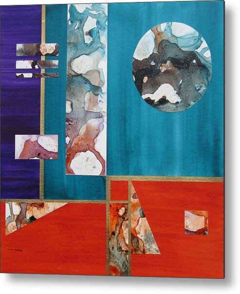 Abstract Metal Print featuring the painting Mooning by Louise Adams