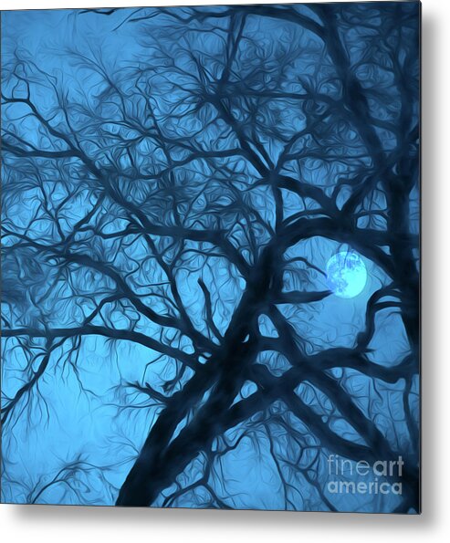 Moon Metal Print featuring the photograph Moonlight Over Vermont by George Robinson