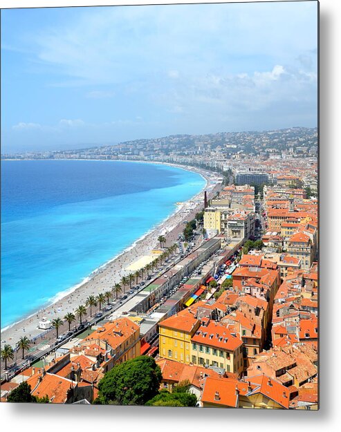 Nice Metal Print featuring the photograph Nice France Coastline by Corinne Rhode
