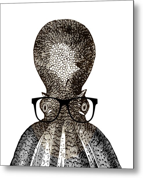 Octopus Head Metal Print by Frank Tschakert