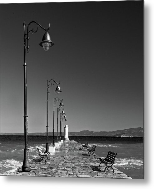 Aegean Metal Print featuring the photograph Old Stone Pier by Roy Pedersen