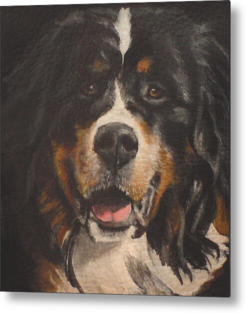 Bernese Mountain Dog Metal Print featuring the painting Paul by Carol Russell