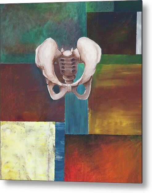 Chiropractic Art Metal Print featuring the painting Pelvis by Sara Young