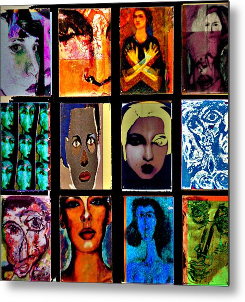 Faces Metal Print featuring the mixed media Re-arrangement by Noredin Morgan