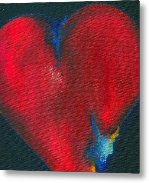 Hearts Metal Print featuring the painting Roberto's Corazon by Ricky Sencion