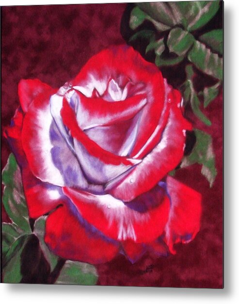 Rose Metal Print featuring the pastel Ruby by Barbara Keith