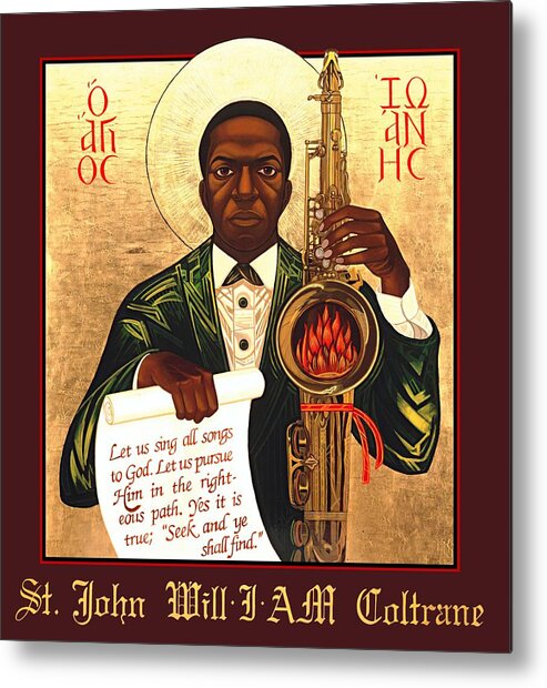 Saint John Coltrane Metal Print featuring the painting Saint John the Divine Sound Baptist by Mark Doox