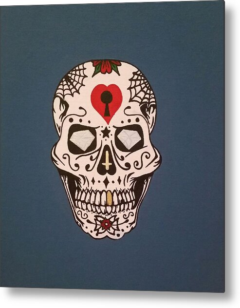 Death Metal Print featuring the painting Sin Sugar Skull by Alexis DePetro