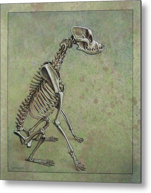 Dog Metal Print featuring the drawing Stay... by James W Johnson