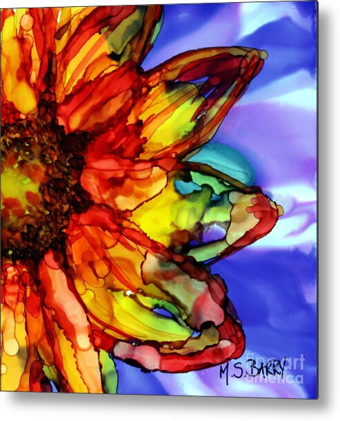 Sunflower Metal Print featuring the painting Sunflower by Maria Barry