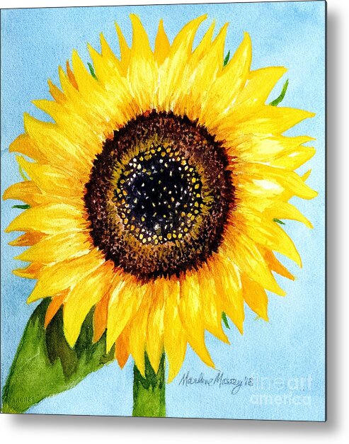 Sunflower Metal Print featuring the painting Sunny by Marlene Schwartz Massey