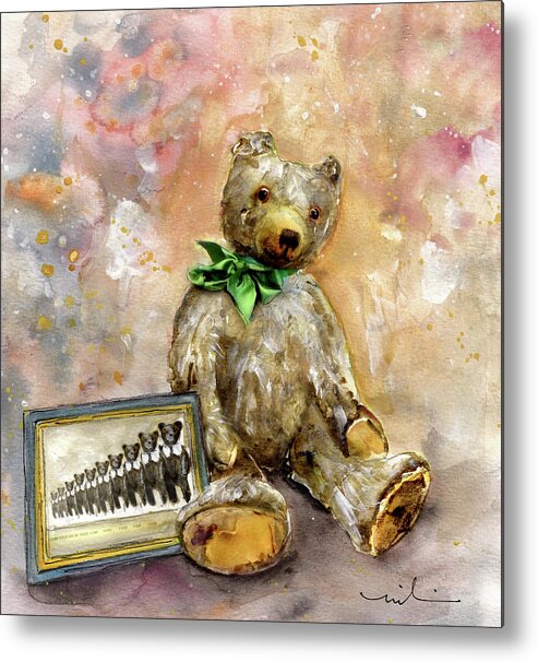 Travel Metal Print featuring the painting Teddy bear Growler At Newby Hall by Miki De Goodaboom