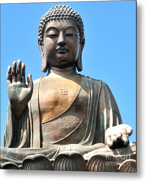 Tian Tan Buddha Metal Print featuring the photograph Tian Tan Buddha by Joe Ng