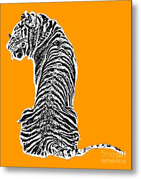 Digital Art Metal Print featuring the digital art Tiger back art by Francesca Mackenney