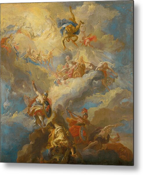 Johann Michael Rottmayr Metal Print featuring the painting Triumph of Love by Johann Michael Rottmayr