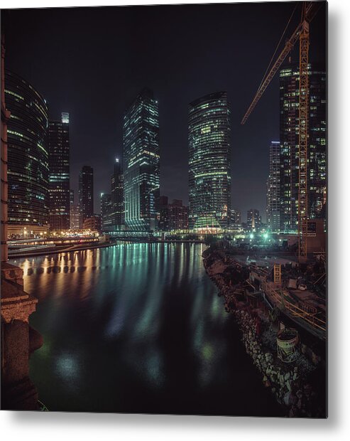 Chicago Metal Print featuring the photograph Wolf Point Night by Nisah Cheatham