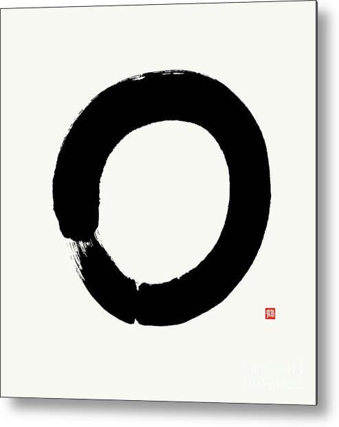 Enso Metal Print featuring the painting Zen Enso - Perfection by Nadja Van Ghelue