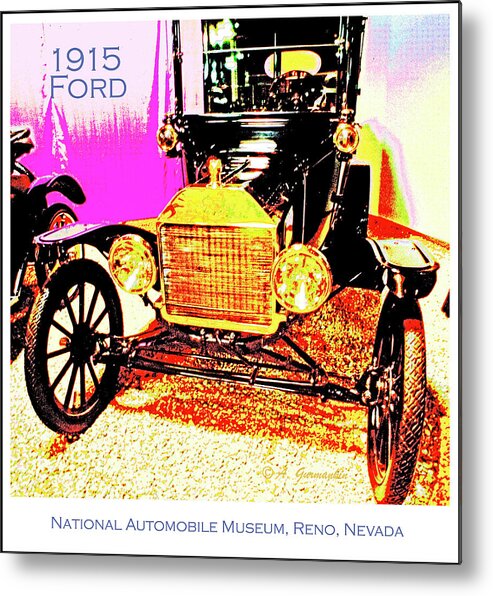 1915 Ford Metal Print featuring the photograph 1915 Ford Classic Automobile by A Macarthur Gurmankin