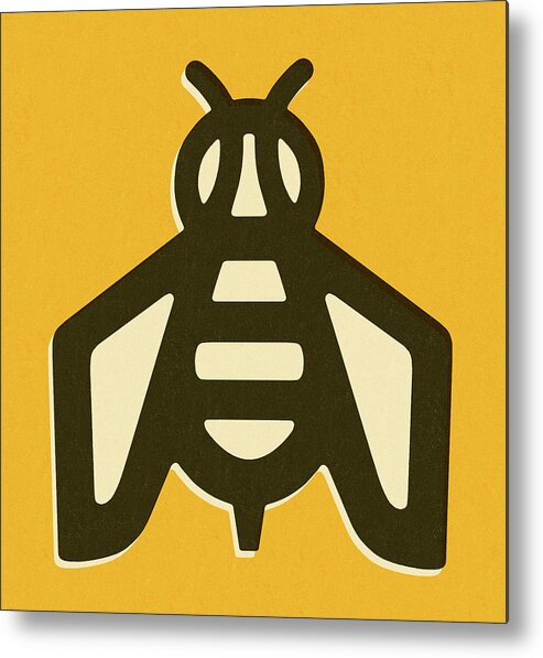 Animal Metal Print featuring the drawing Stylized Bee #1 by CSA Images