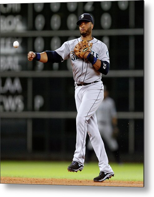 American League Baseball Metal Print featuring the photograph Seattle Mariners V Houston Astros by Bob Levey