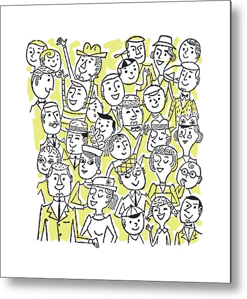 Adult Metal Print featuring the drawing Crowd #4 by CSA Images