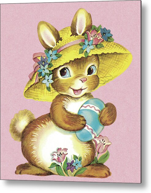 Accessories Metal Print featuring the drawing Easter bunny #6 by CSA Images