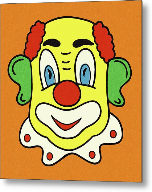 Bald Metal Print featuring the drawing Clown Face #7 by CSA Images