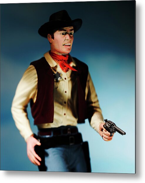 Accessories Metal Print featuring the drawing Cowboy With Gun #7 by CSA Images