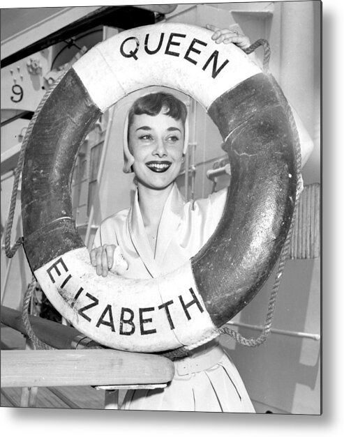 1950-1959 Metal Print featuring the photograph Audrey Hepburn Star Of Broadway Play by New York Daily News Archive