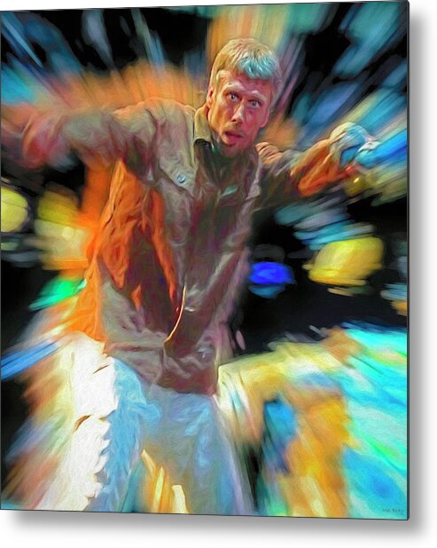 Bez Metal Print featuring the mixed media Bez Happy Mondays by Mal Bray