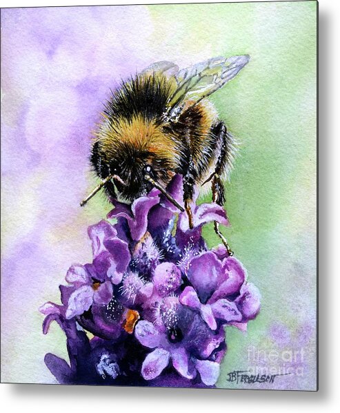 Bee Metal Print featuring the painting Bumblebee by Jeanette Ferguson