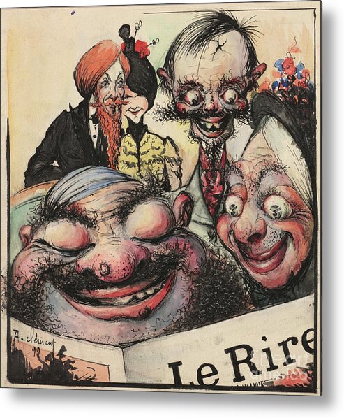 Caricature Metal Print featuring the drawing Cover Design For The Le Rire Magazine by Heritage Images
