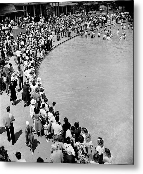 03/04/05 Metal Print featuring the photograph Crowds Watch Mass Baptism by Loomis Dean