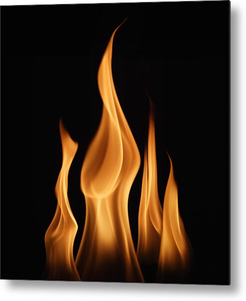 Orange Color Metal Print featuring the photograph Flames Of Fire by Paul Taylor