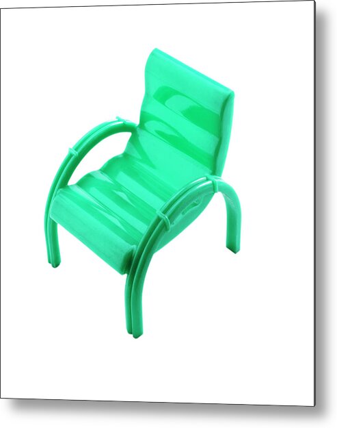 Armchair Metal Print featuring the drawing Green Lawn Chair by CSA Images