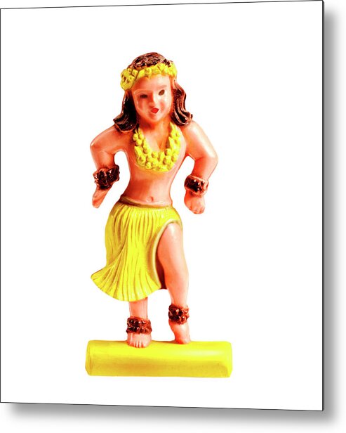 Activity Metal Print featuring the drawing Hula Dancer Woman Wearing Yellow by CSA Images