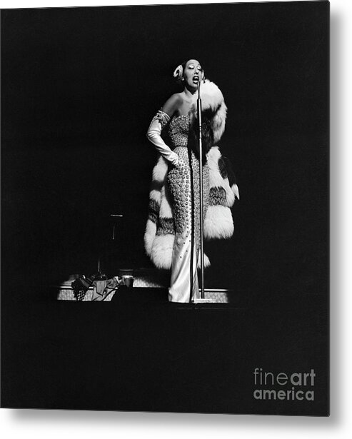 Singer Metal Print featuring the photograph Josephine Baker Singing Onstage by Bettmann