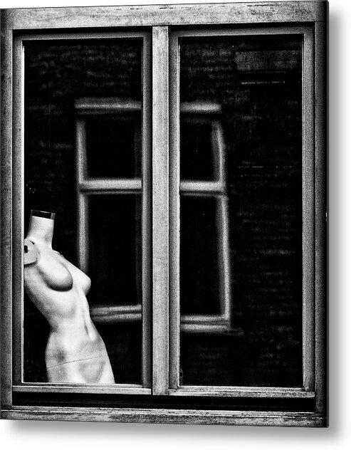 Architecture Metal Print featuring the photograph Mannequin Window by Susanne Stoop