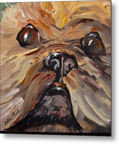 Dog Metal Print featuring the painting Mr Fuzzy Face by Barbara O'Toole