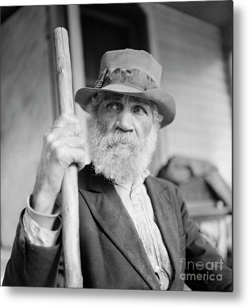 People Metal Print featuring the photograph Old Man With His Walking Stick by Bettmann