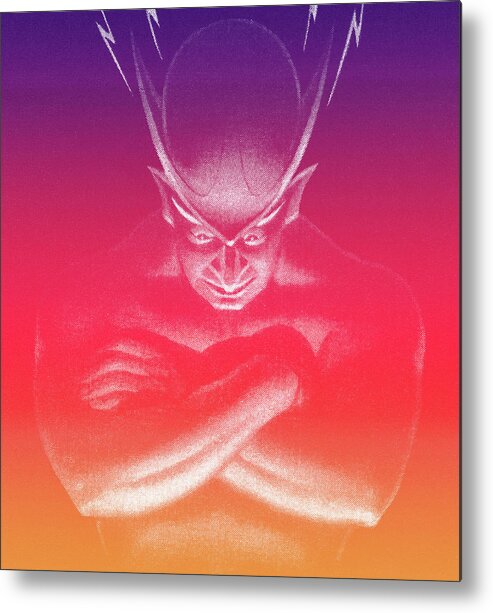 Alien Metal Print featuring the drawing Powerful Alien Man by CSA Images