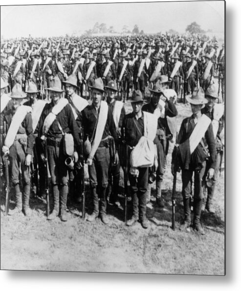 Crowd Metal Print featuring the photograph Puerto Rican Army by Hulton Archive